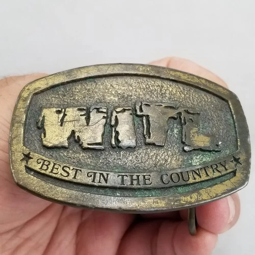 Belt Buckle WITL Best In The‎ Country Music Lansing Michigan Indiana Metal Craft